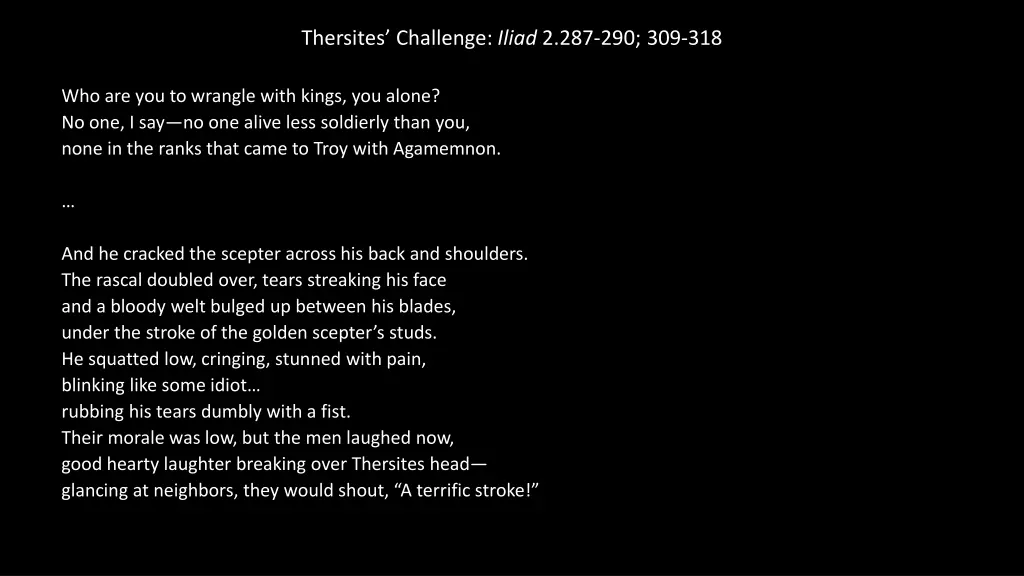 thersites challenge iliad 2 287 290 309 318