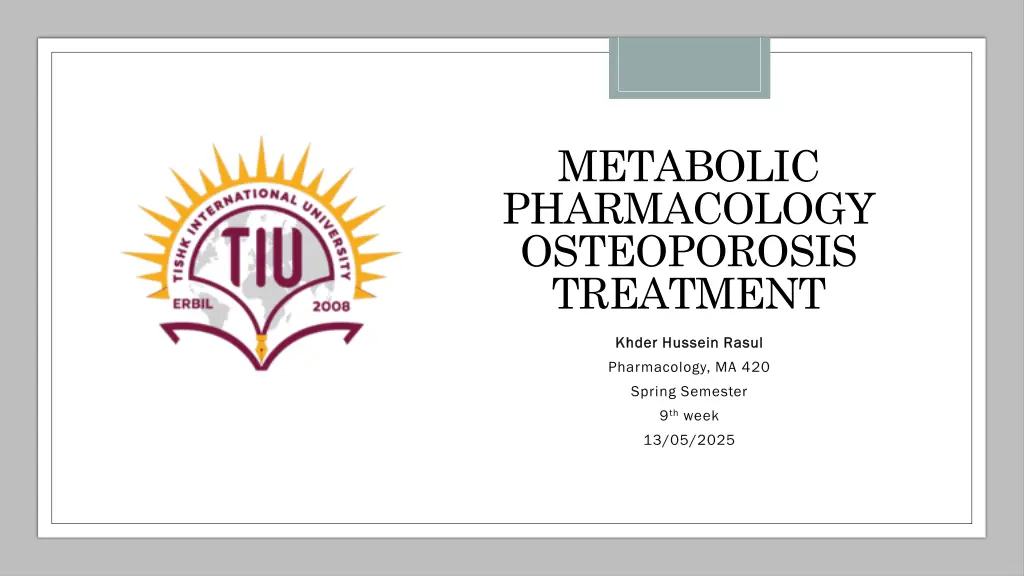 metabolic pharmacology osteoporosis treatment