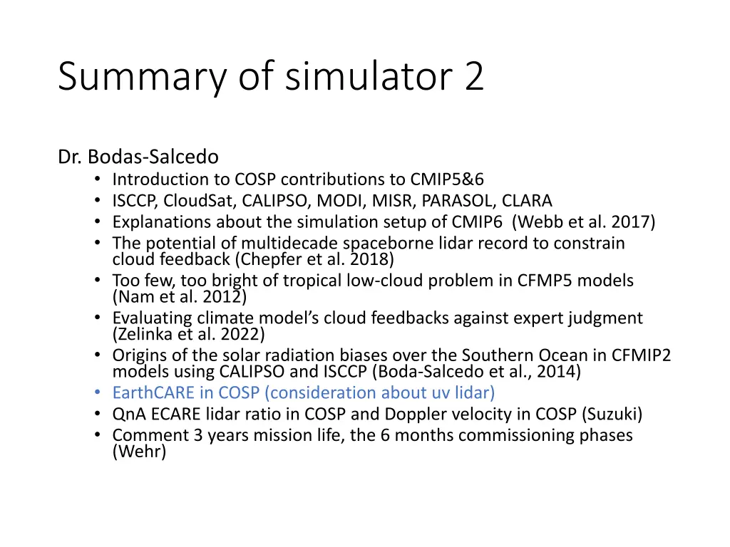 summary of simulator 2