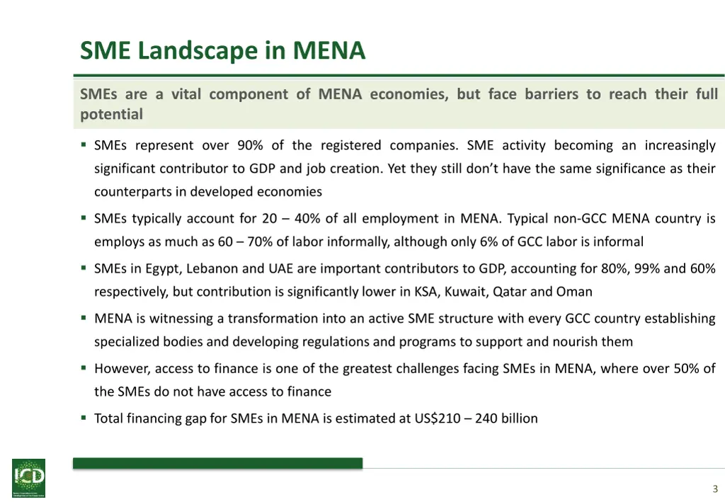 sme landscape in mena