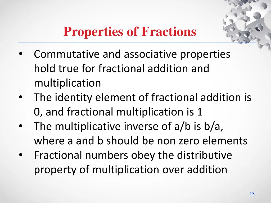 properties of fractions