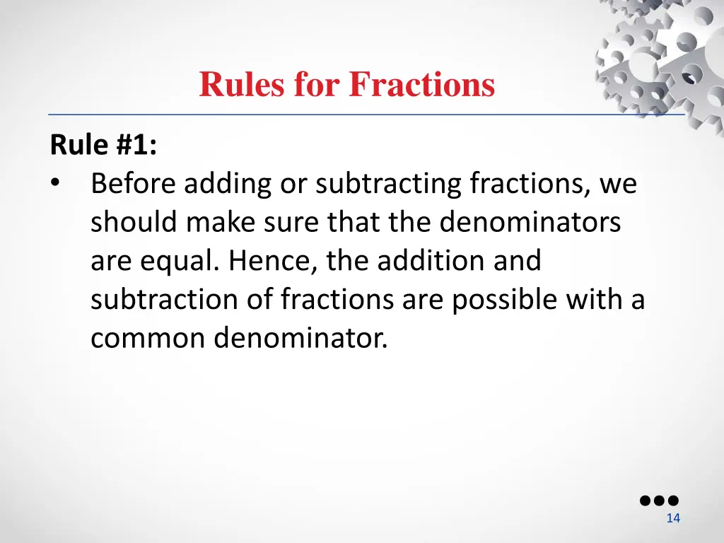 rules for fractions