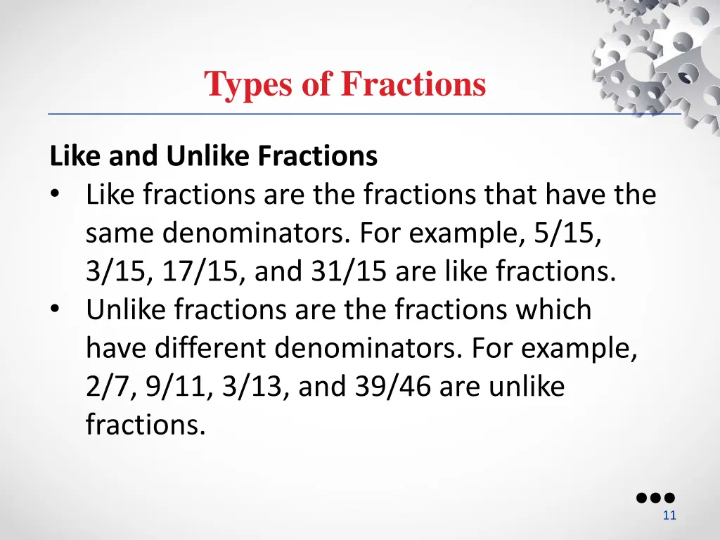 types of fractions 3