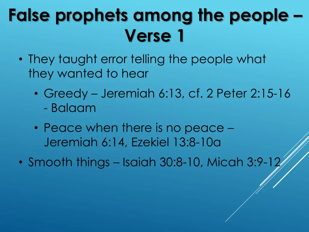 false prophets among the people verse 1 1