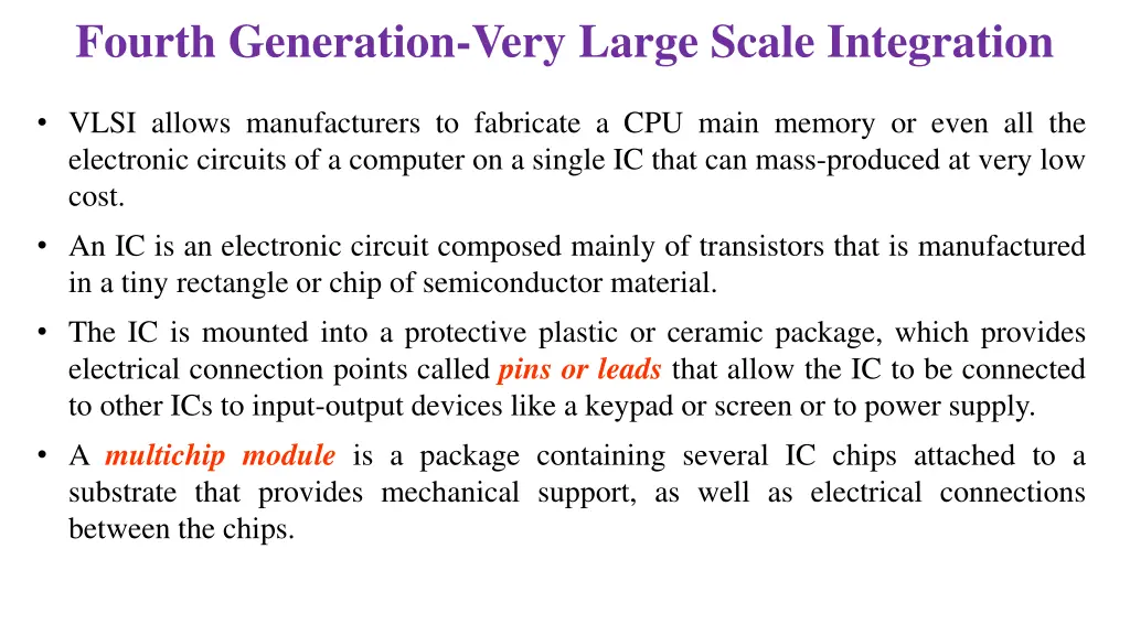 fourth generation very large scale integration