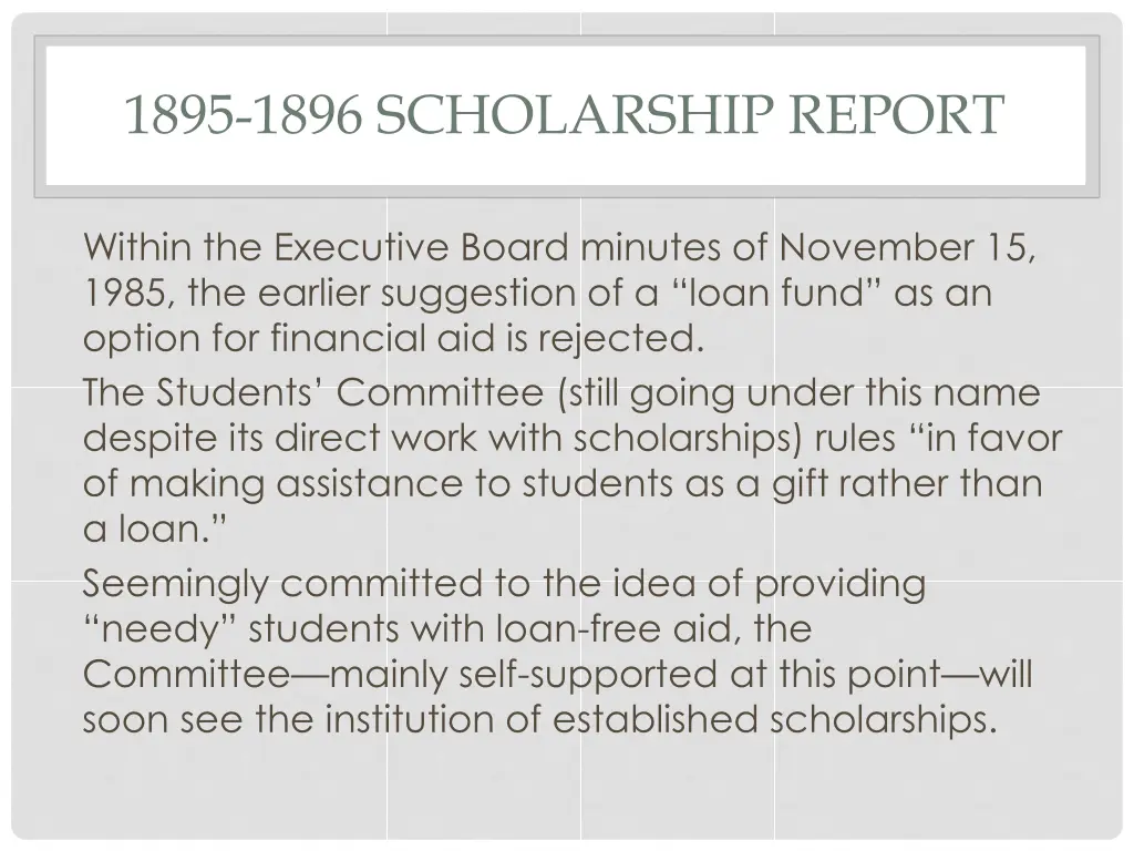 1895 1896 scholarship report