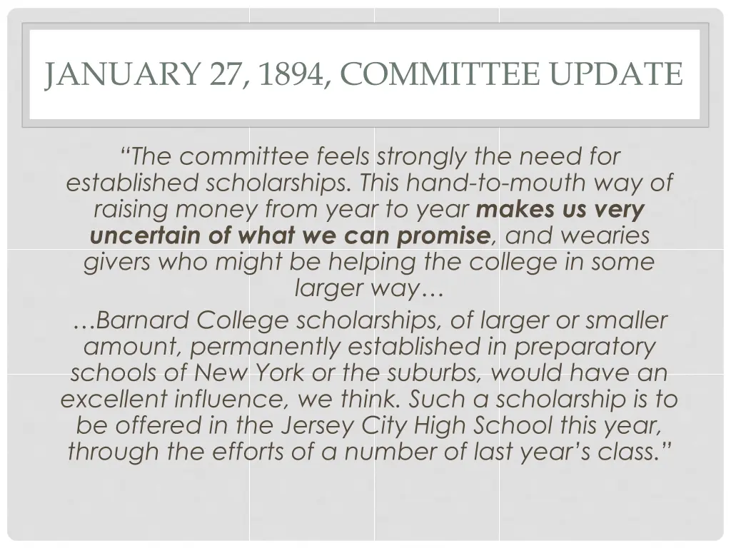 january 27 1894 committee update