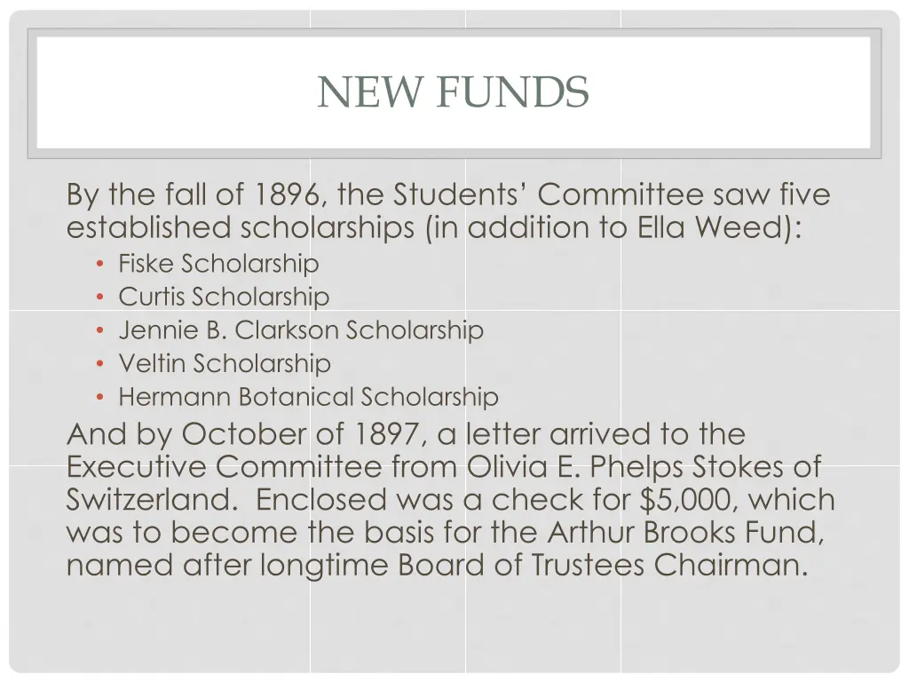 new funds