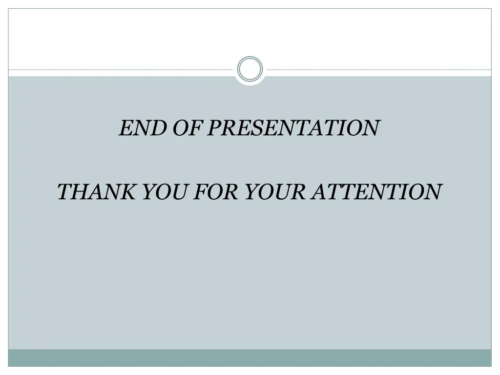 end of presentation