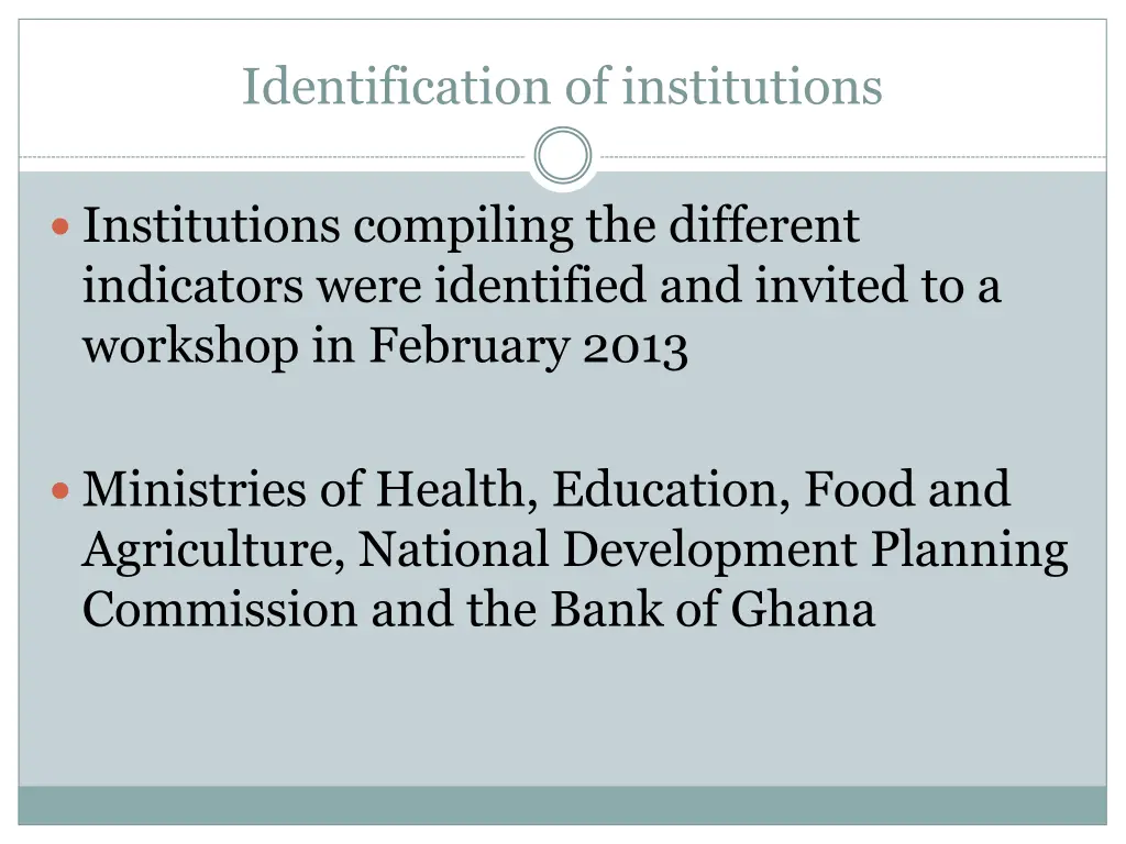 identification of institutions