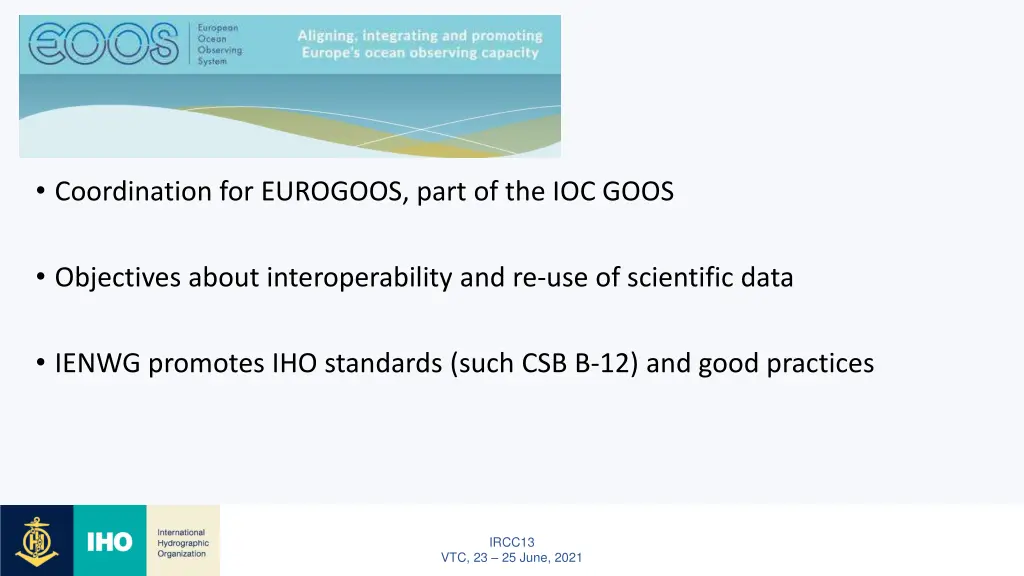 coordination for eurogoos part of the ioc goos