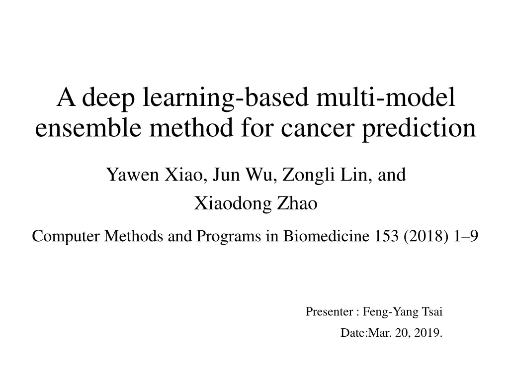 a deep learning based multi model ensemble method