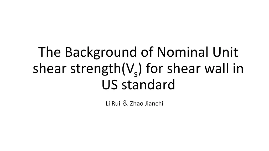the background of nominal unit shear strength