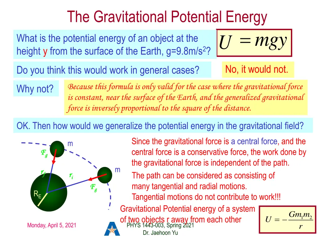 the gravitational potential energy