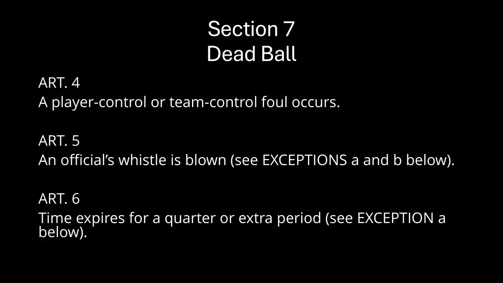 section 7 dead ball 1