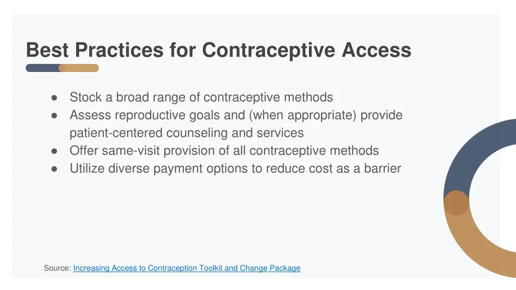 best practices for contraceptive access
