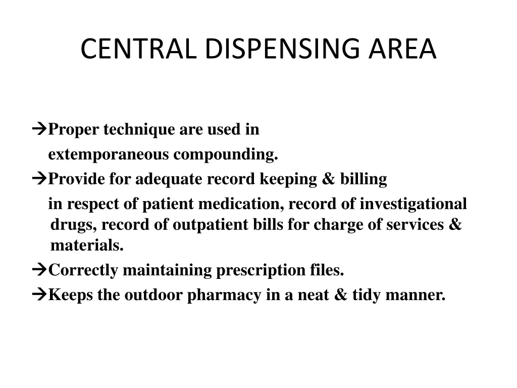 central dispensing area 1
