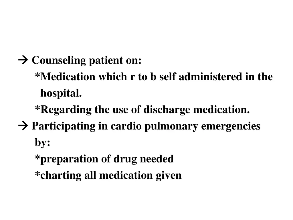 counseling patient on medication which