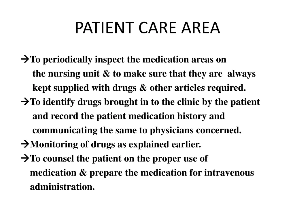 patient care area