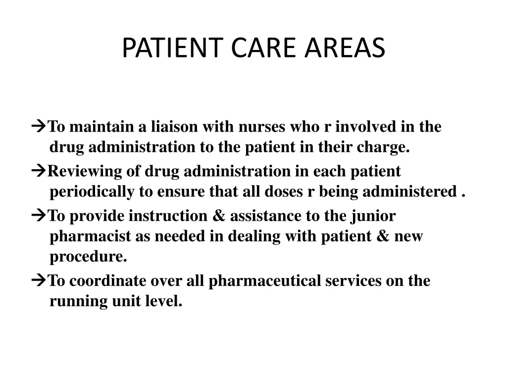 patient care areas