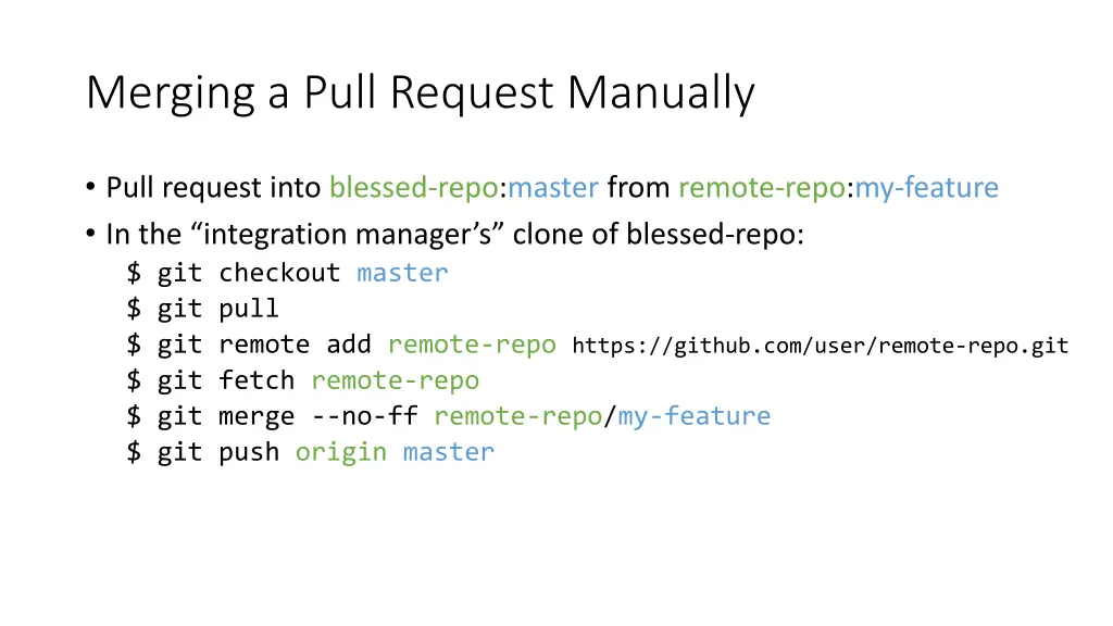 merging a pull request manually