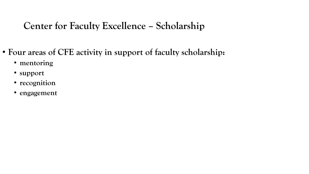 center for faculty excellence scholarship