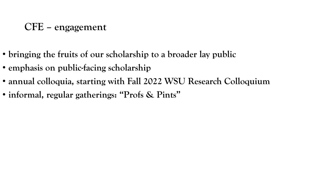 cfe engagement