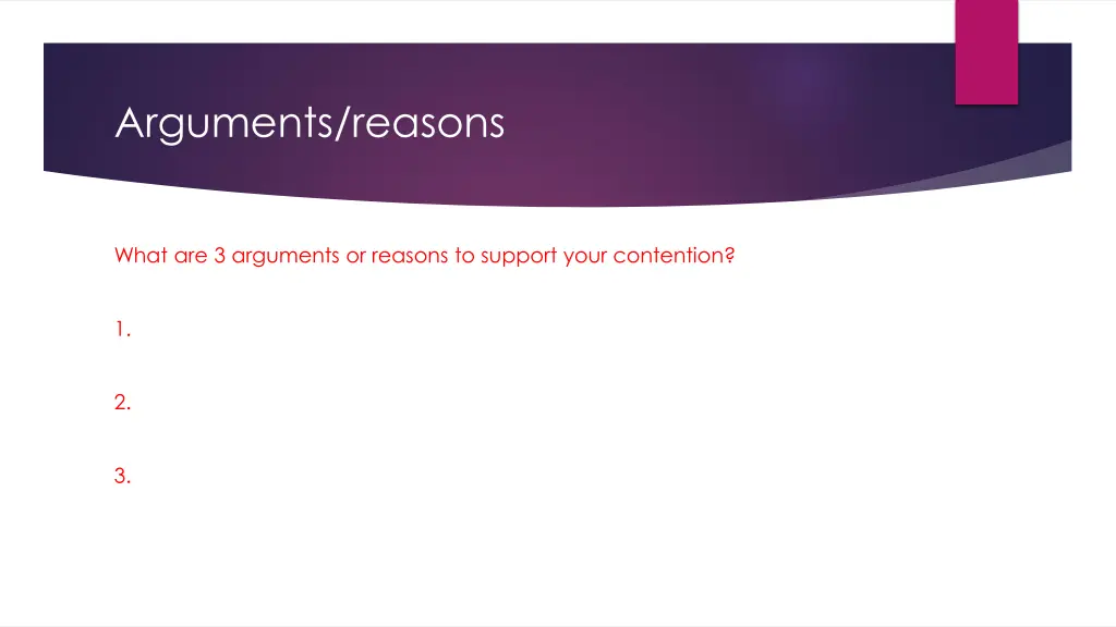 arguments reasons