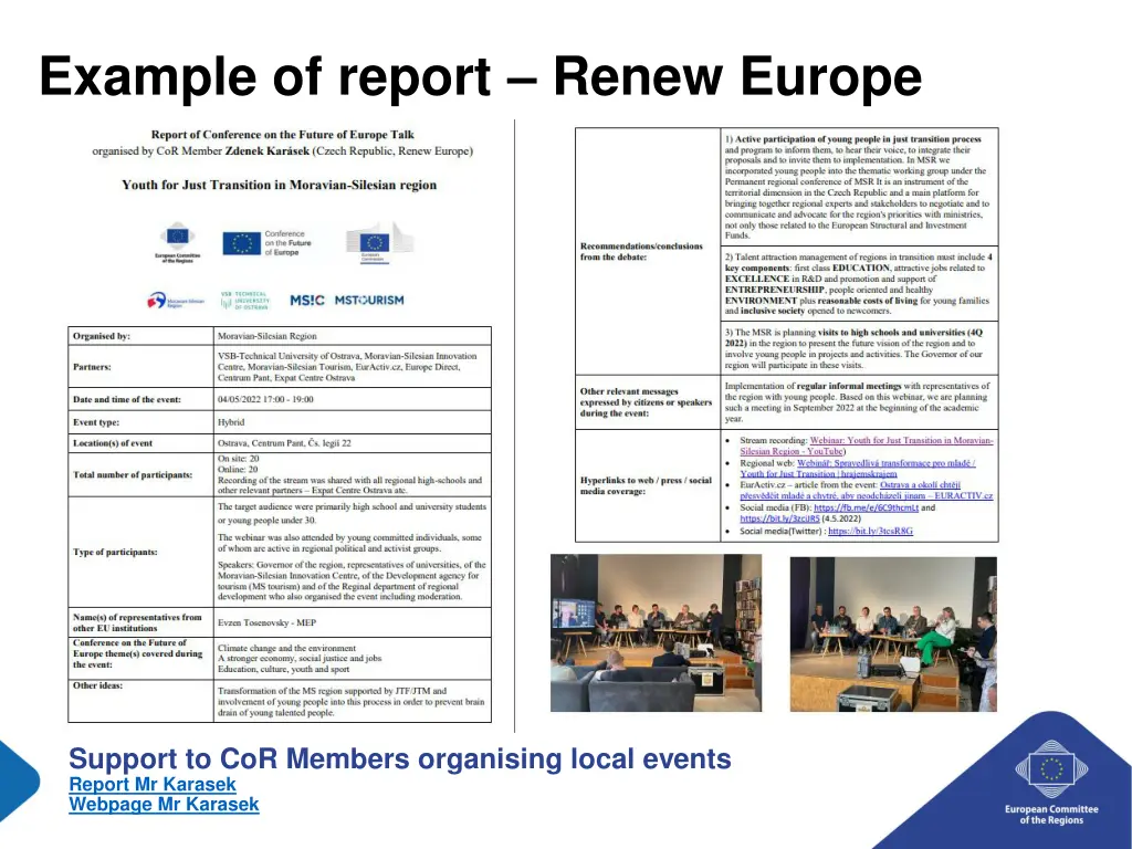 example of report renew europe