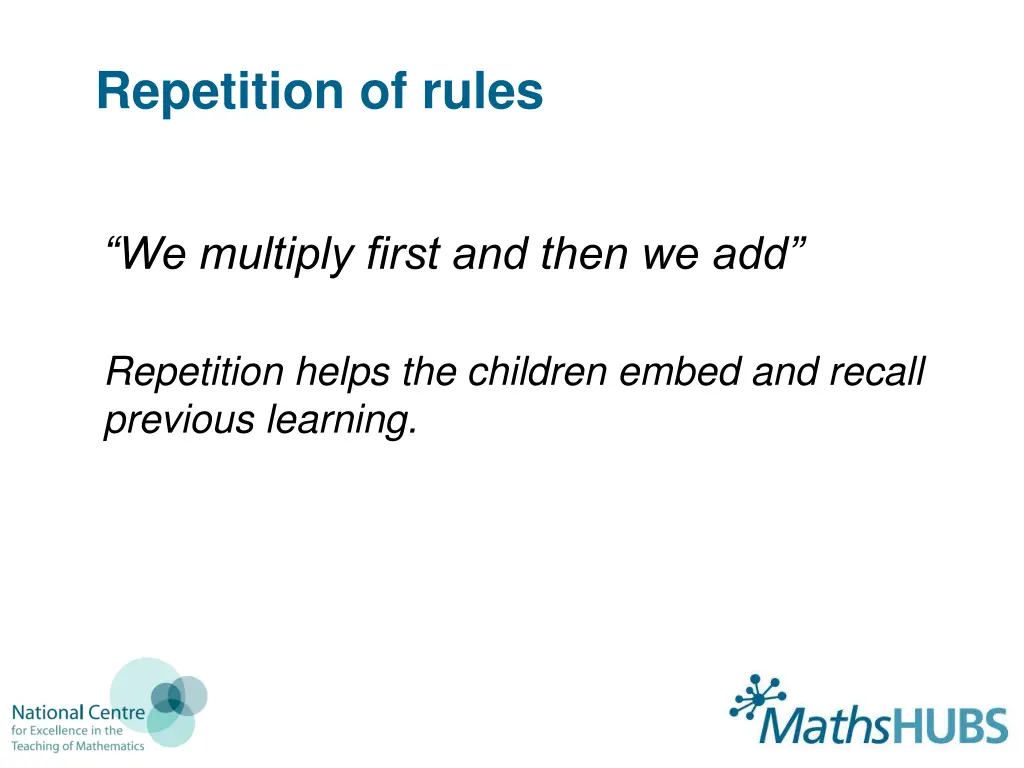 repetition of rules