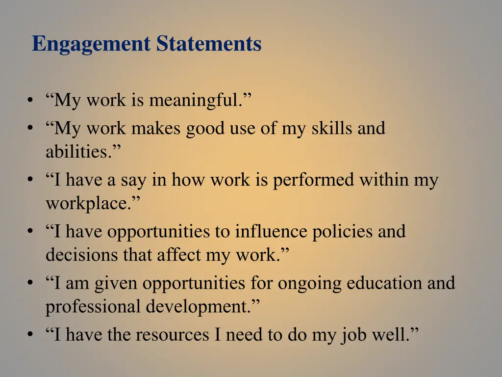 engagement statements