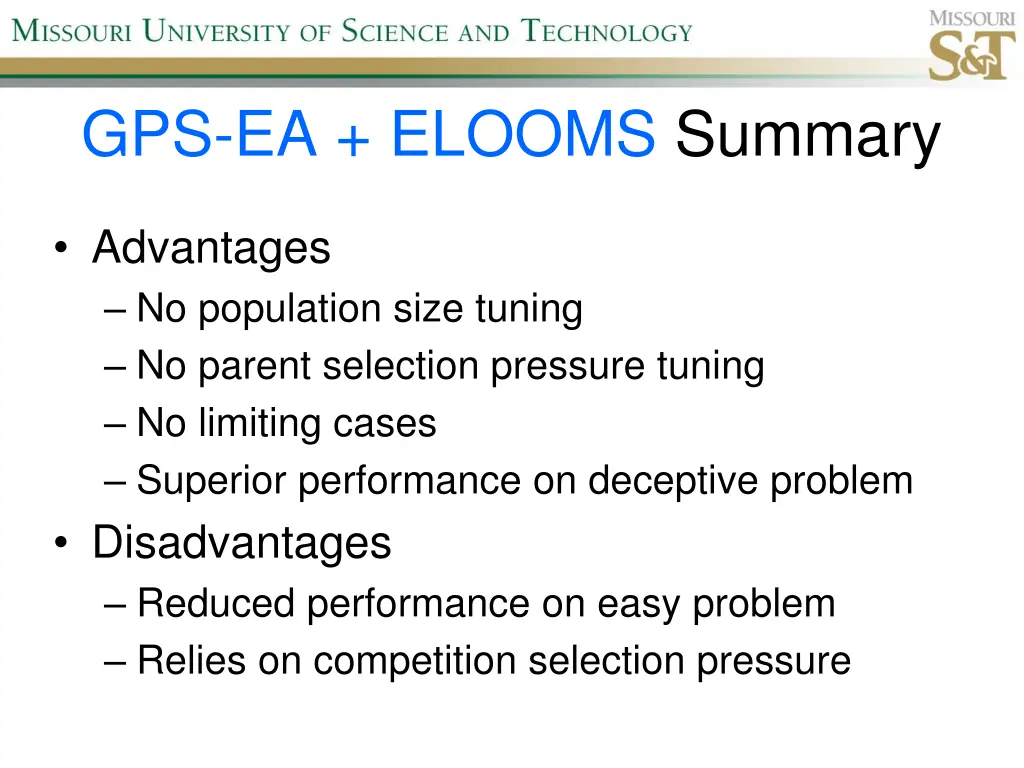 gps ea elooms summary