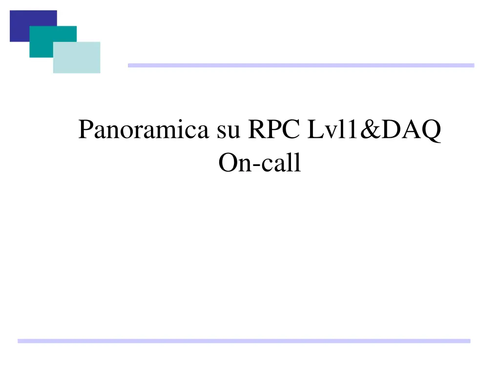 panoramica su rpc lvl1 daq on call