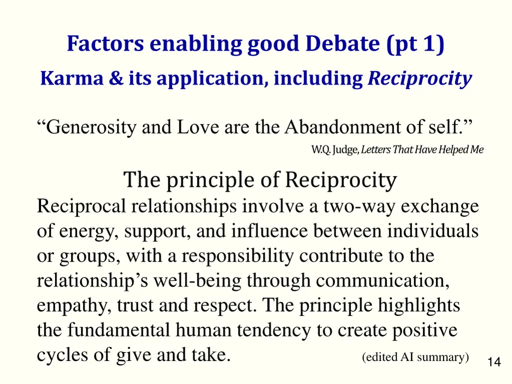 factors enabling good debate pt 1 karma