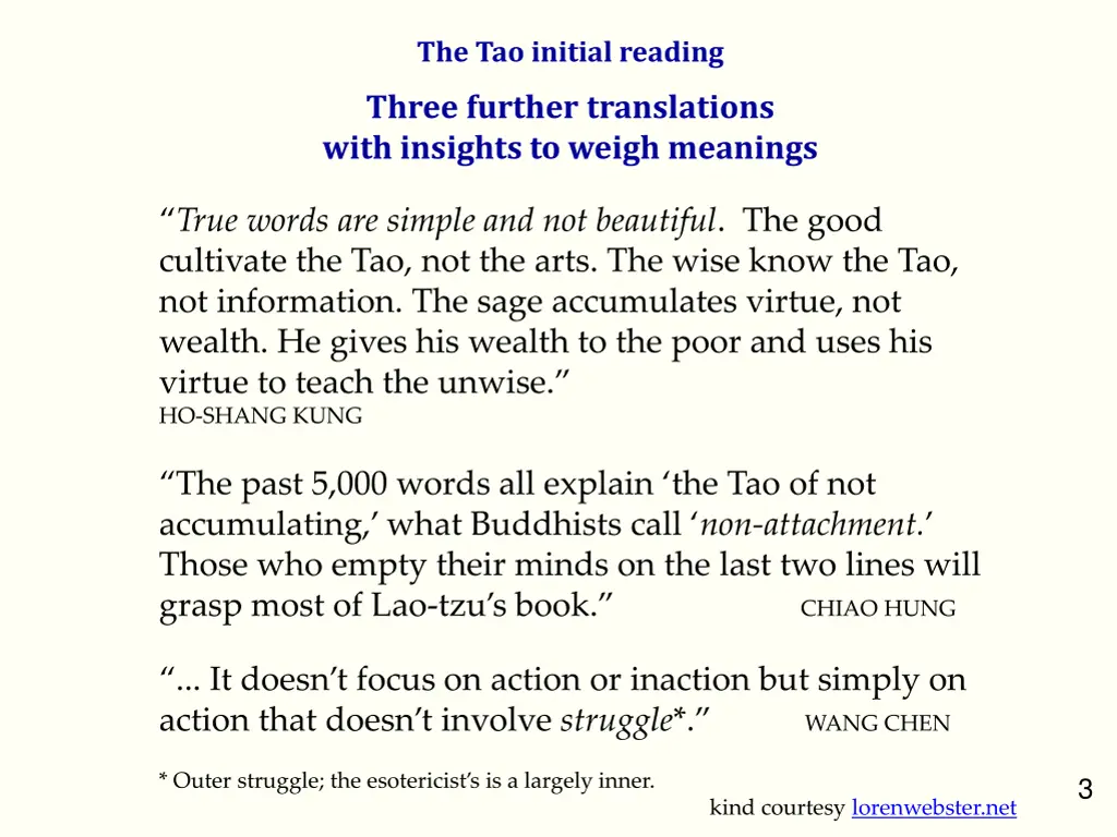 the tao initial reading