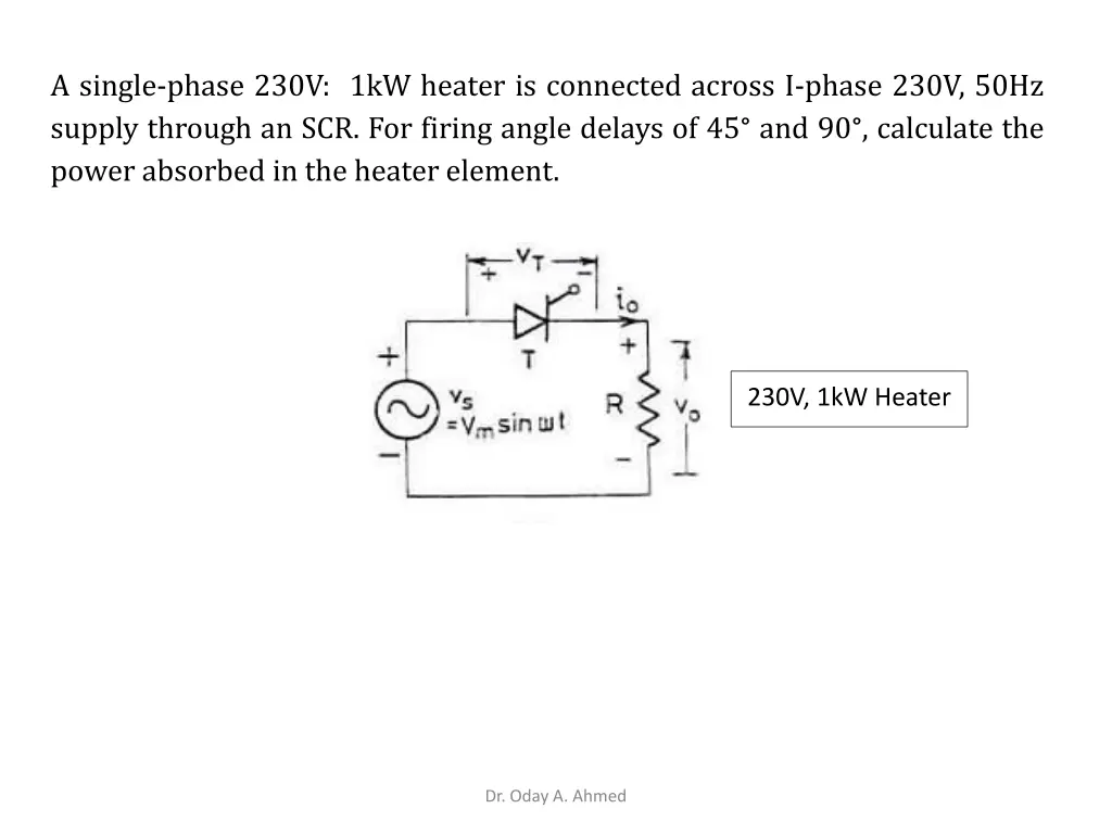 a single phase 230v 1kw heater is connected