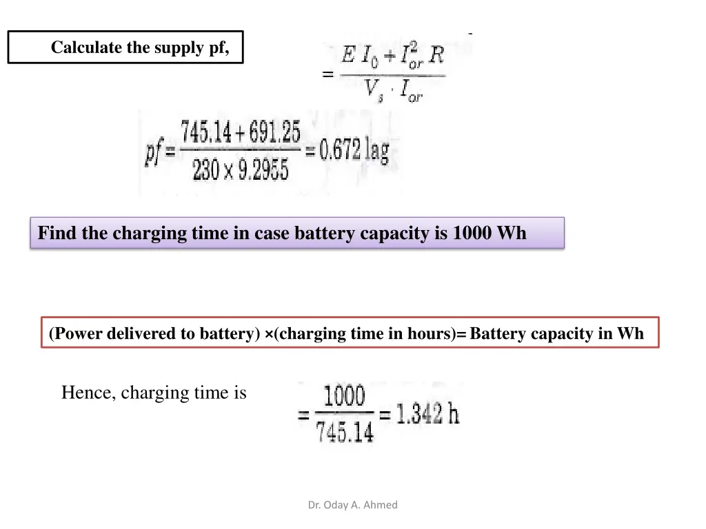 calculate the supply pf