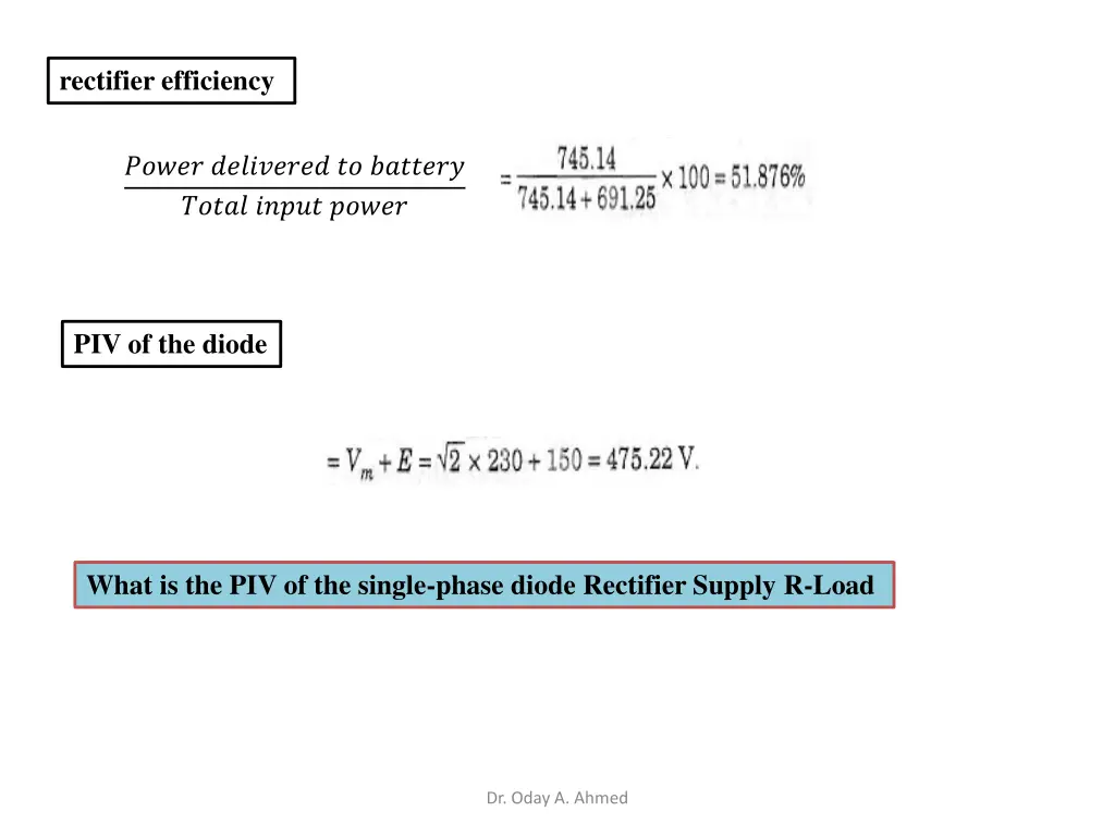 rectifier efficiency