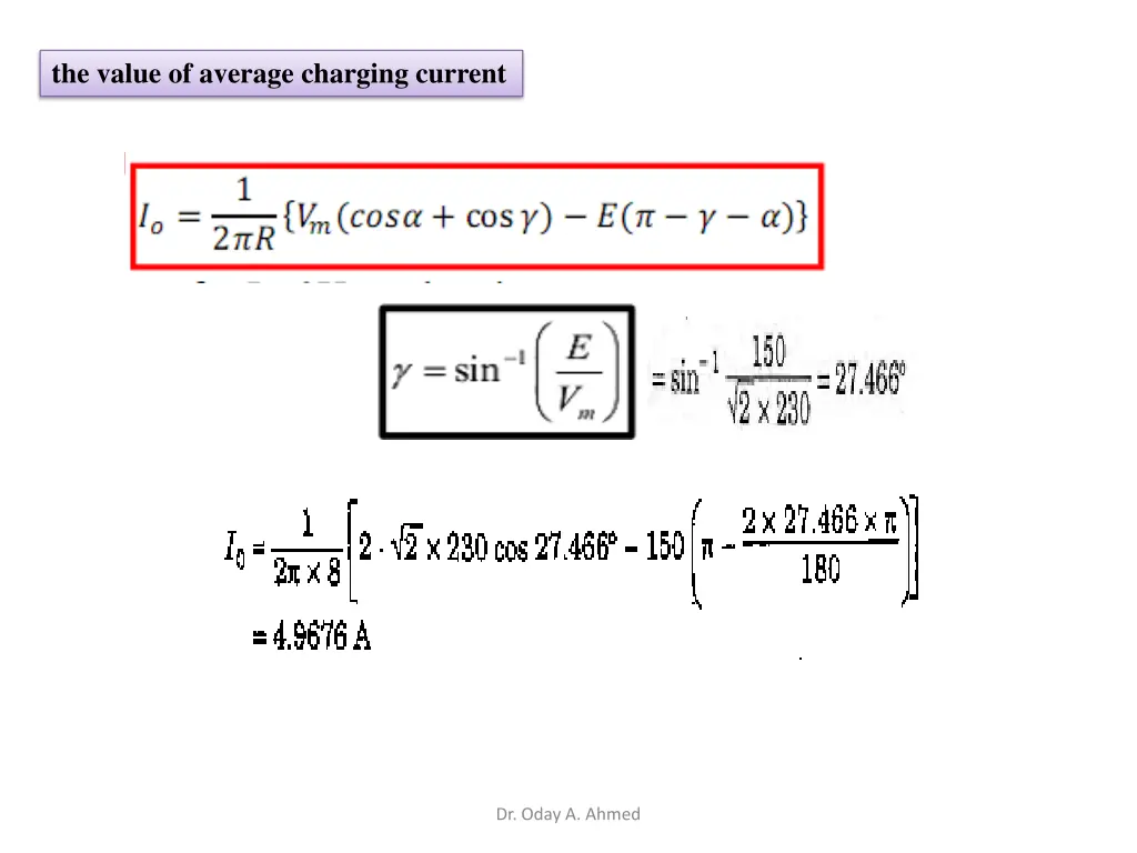 the value of average charging current