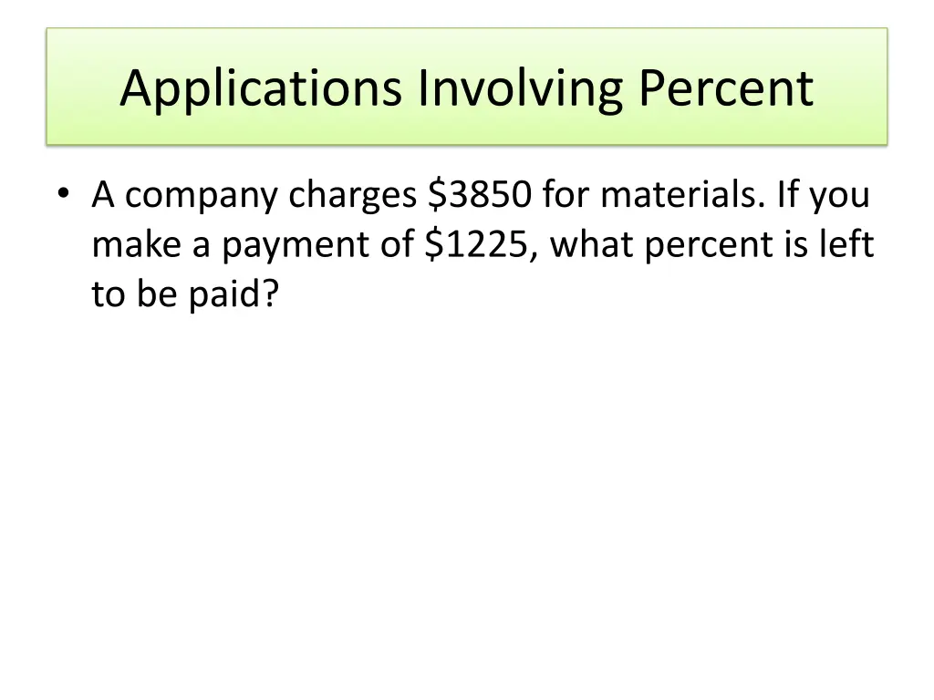 applications involving percent 2
