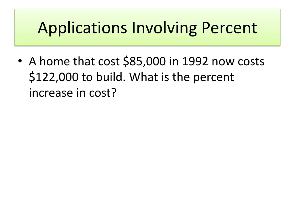 applications involving percent 3