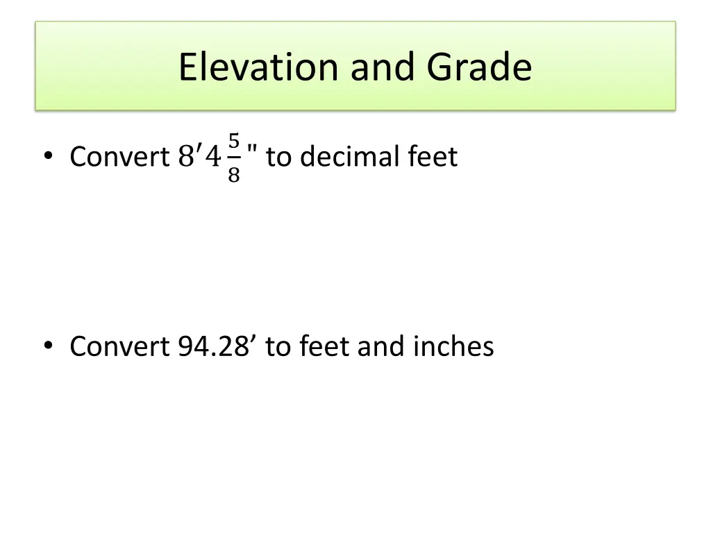 elevation and grade 1