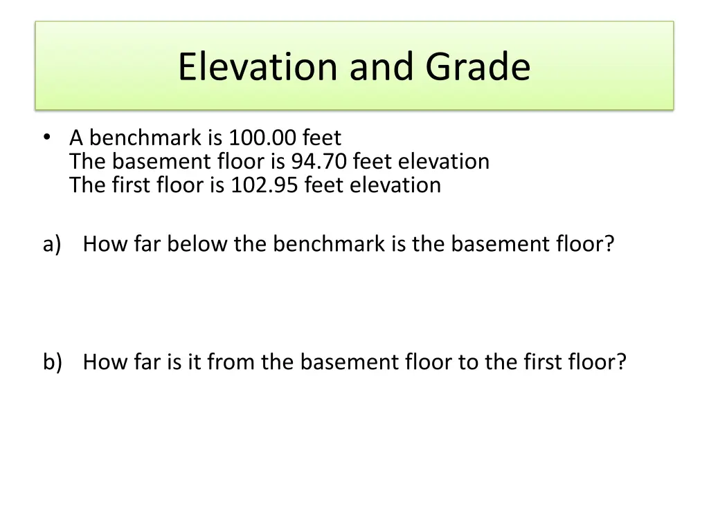 elevation and grade 2