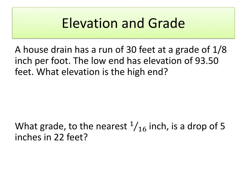 elevation and grade 3