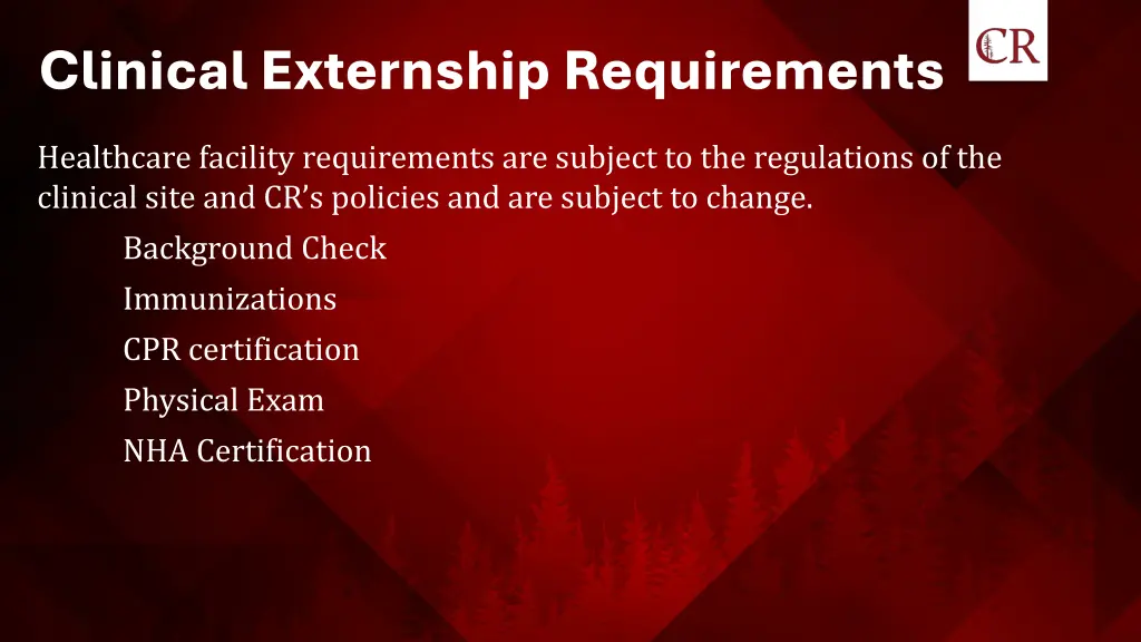 clinical externship requirements
