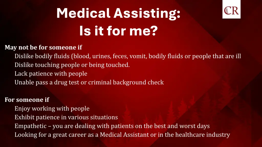 medical assisting is it for me