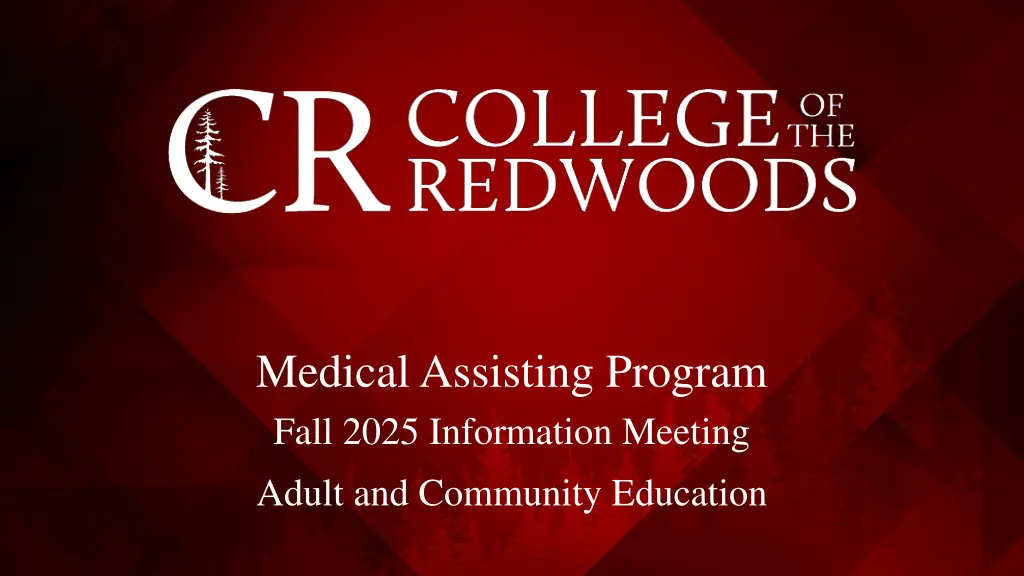 medical assisting program fall 2025 information