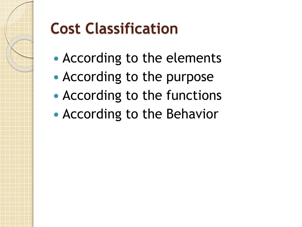 cost classification