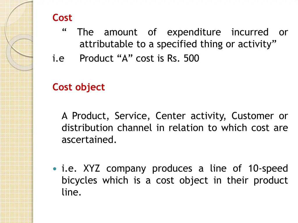 cost the amount of expenditure incurred