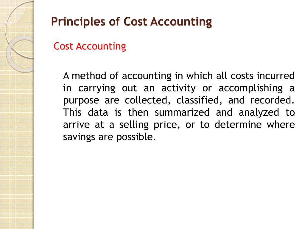 principles of cost accounting